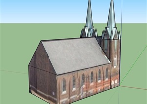 欧式教堂详细设计SU(草图大师)模型