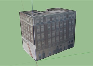 现代多层独特贴图办公建筑SU(草图大师)模型