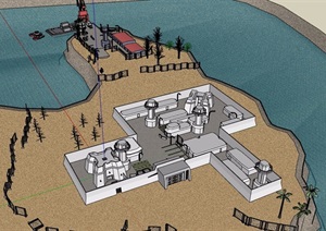 某港湾码头建筑SU(草图大师)模型