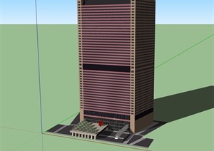 现代经典的办公大厦楼SU(草图大师)模型