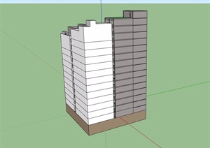 小高层住宅楼建筑设计SU(草图大师)模型