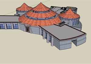 某游客中心详细建筑设计SU(草图大师)模型