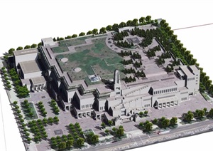 某会议中心建筑设计SU(草图大师)模型
