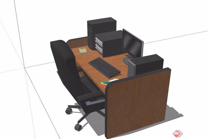 某详细办公桌椅素材设计su模型