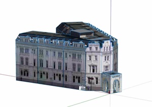 欧式风格详细完整的办公建筑SU(草图大师)模型