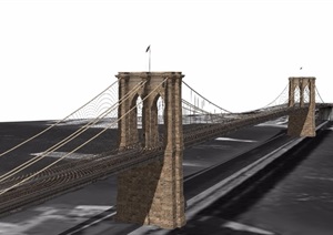 交通大桥详细完整设计SU(草图大师)模型