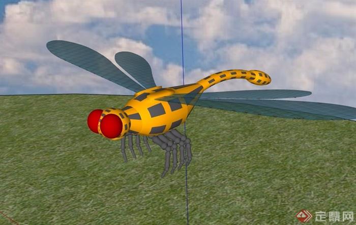 蜻蜓素材设计su模型