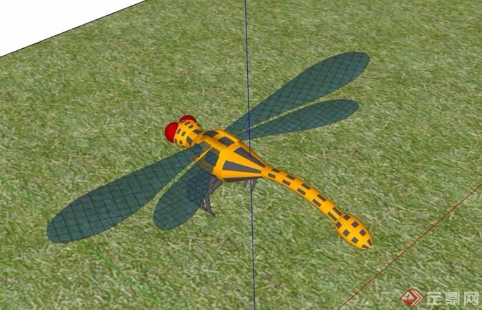 蜻蜓素材设计su模型