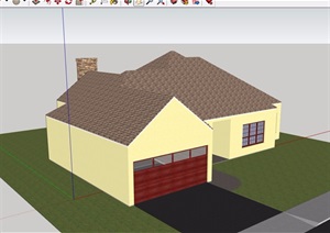 欧式单层详细完整的住宅别墅设计SU(草图大师)模型