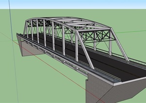 现代风格详细完整交通桥梁建筑SU(草图大师)模型