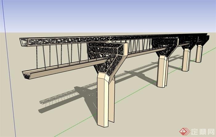 交通桥设计su模型