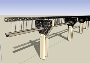 交通桥设计SU(草图大师)模型