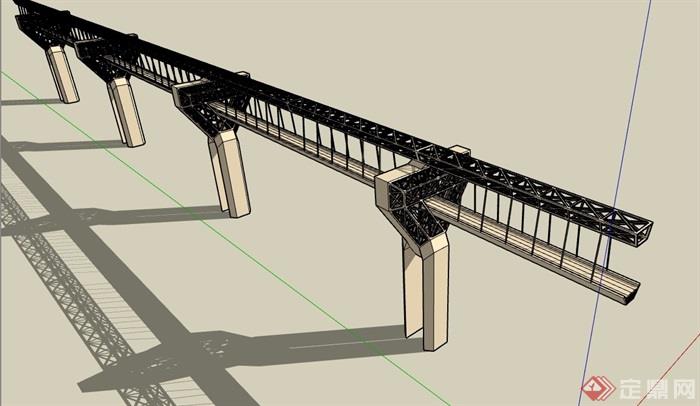 交通桥设计su模型