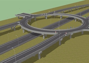 某交通立交桥设计SU(草图大师)模型