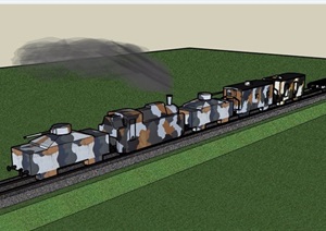 火车交通工具设计SU(草图大师)模型