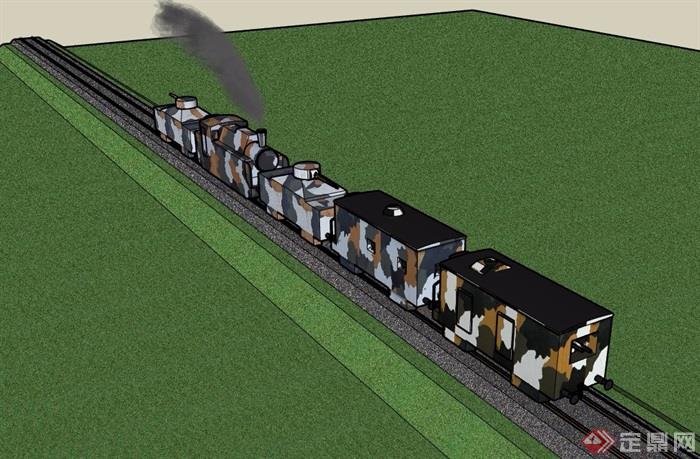 火车交通工具设计su模型