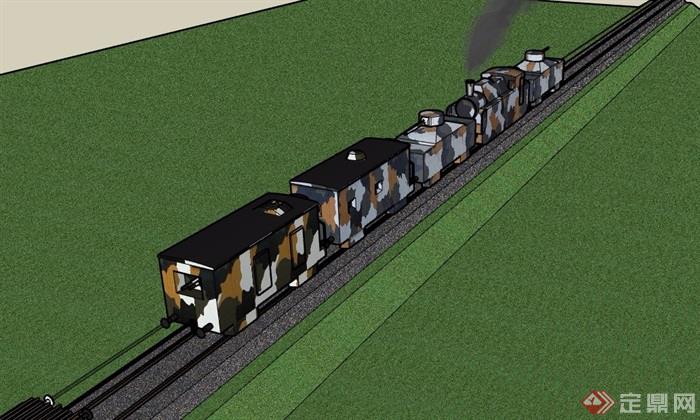 火车交通工具设计su模型