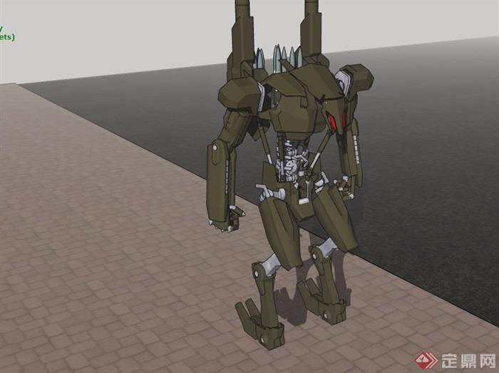 战斗机器人素材设计su模型