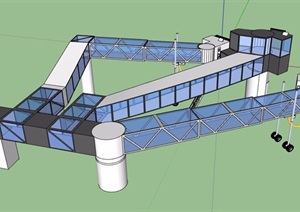 人行桥设计SU(草图大师)模型