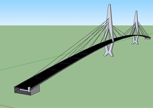 高架桥详细设计SU(草图大师)模型