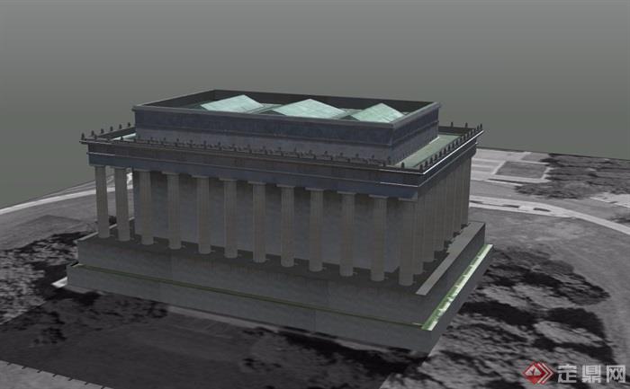 纪念馆建筑设计su模型