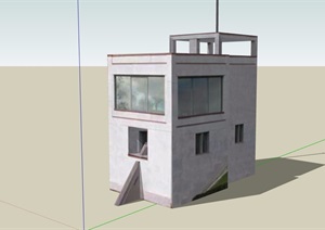 两层贴图住宅建筑SU(草图大师)模型
