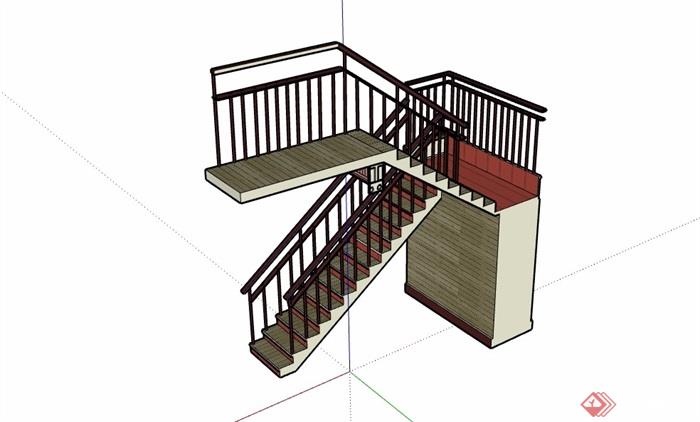 某室内楼梯详细设计su模型