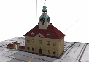 欧式详细完整的教堂SU(草图大师)模型