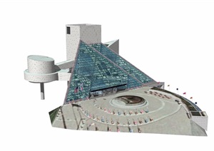 独特造型的政府办公建筑设计SU(草图大师)模型
