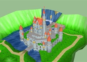 某详细城堡住宅建筑设计SU(草图大师)模型