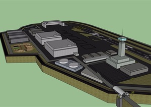某机场交码头建筑设计SU(草图大师)模型