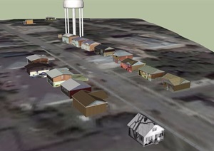 简单的街边住宅建筑SU(草图大师)模型