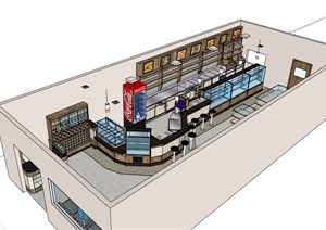 现代室内餐饮空间设计SU(草图大师)模型