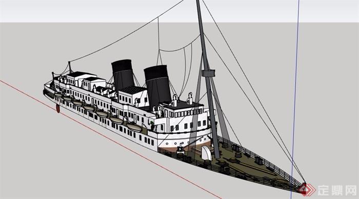 某轮船详细设计su模型