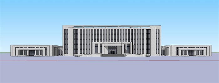五层政府行政办公楼平立剖su方案设计(1)