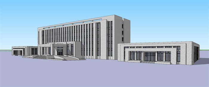 五层政府行政办公楼平立剖su方案设计(2)