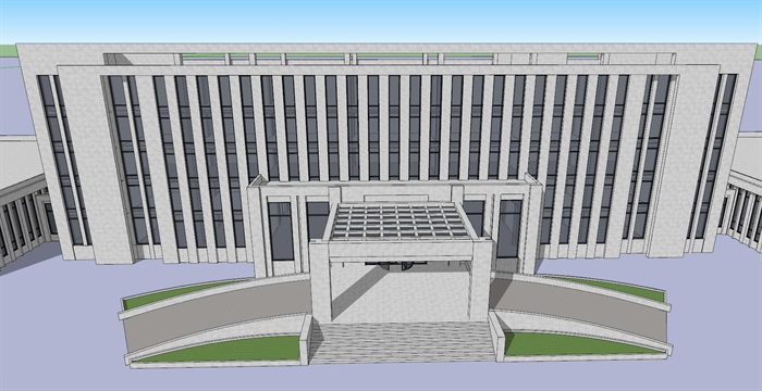 五层政府行政办公楼平立剖su方案设计(5)