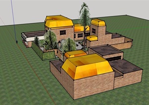 某欧式简单的住宅别墅SU(草图大师)模型