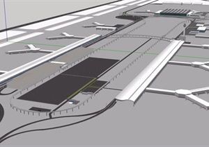 某现代机场建筑SU(草图大师)模型