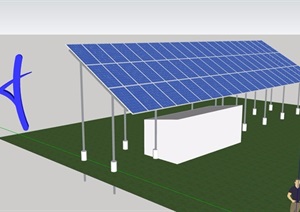 太阳能遮雨棚设计SU(草图大师)模型