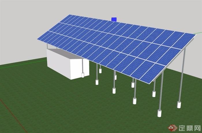 太阳能遮雨棚设计su模型