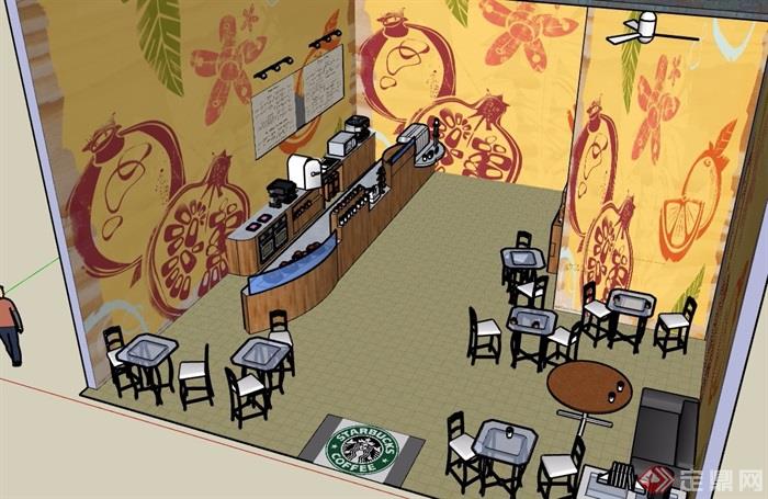 现代餐饮空间详细设计su模型