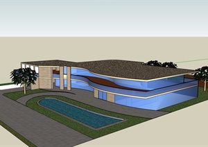 两层现代别墅住宅设计SU(草图大师)模型