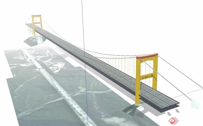 详细完整的交通桥梁设计su模型