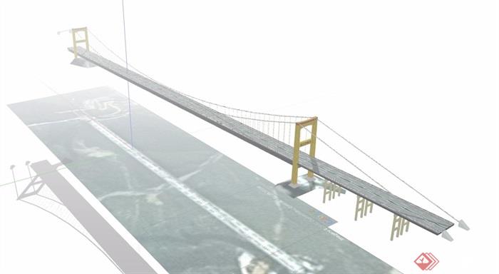 详细完整的交通桥梁设计su模型