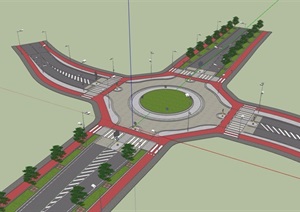 狮子交通道路设计SU(草图大师)模型