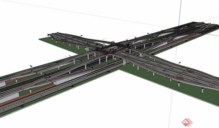 现代交通码头桥梁设计su模型