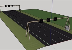 某道路交通素材设计SU(草图大师)模型