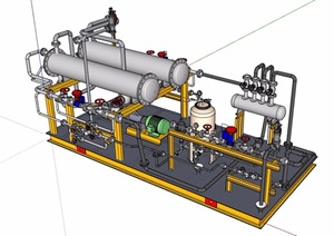 详细工厂机械设备素材设计SU(草图大师)模型