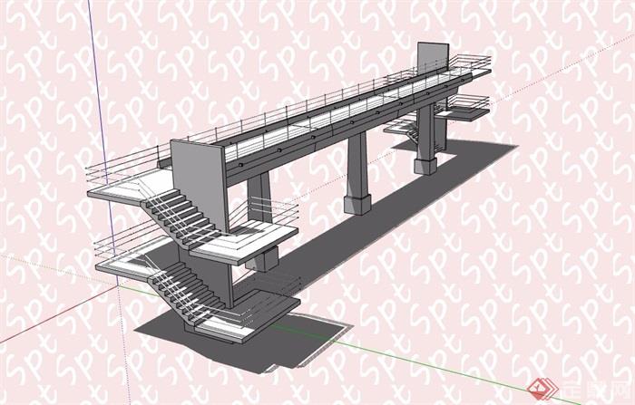 人行天桥素材设计su模型